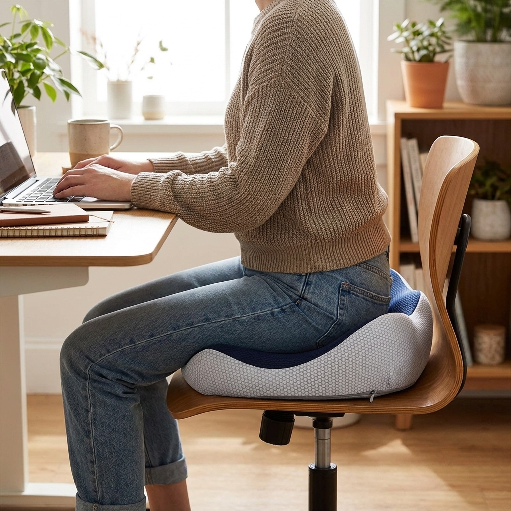 Adjustable Memory Foam Sit Bone Relief Seat Cushion