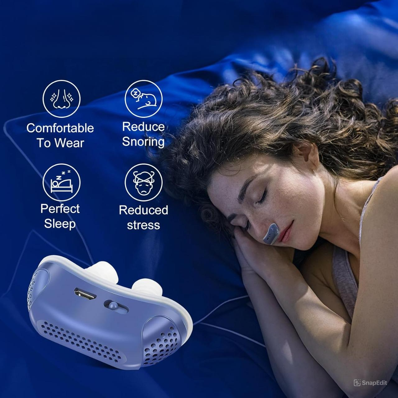 Compact Travel CPAP Sleep Apnea Device — Portable Anti-Snoring Solution, CPAP Alternative